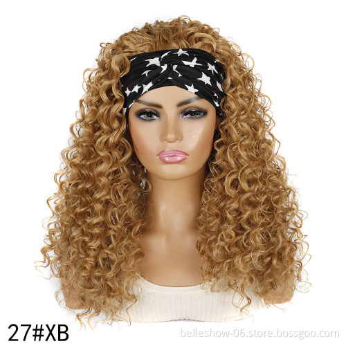 Hairband Wig Headgear Long Curly Hair  Headgear Headband Wig Cover Deep Curly Wig